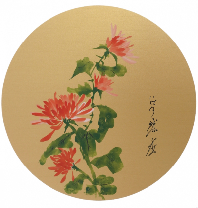 Chrysanthème-sumi-e 